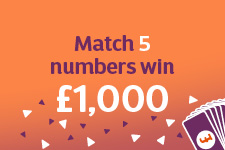 Match 5 numbers, win £1000